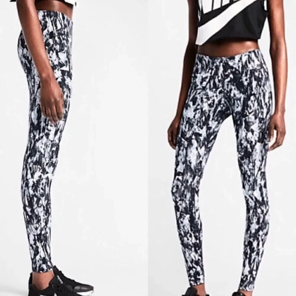 Nike, Leg-A-See Mishmash Leggings “Just Do It” Waist Cotton Blend Women’s Small